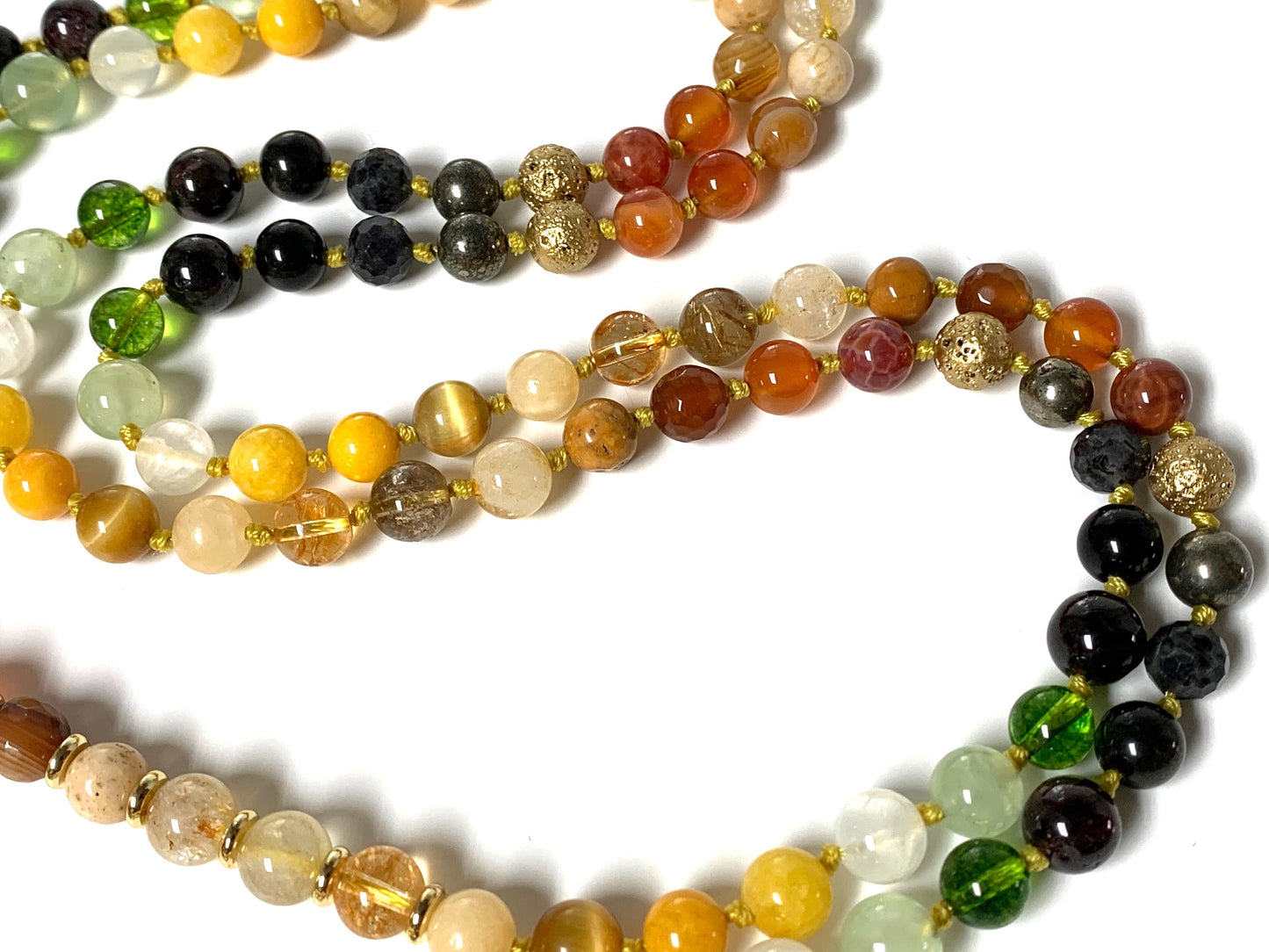 SANKALPA Collection Solar Alchemy Mala worn as luxury manifestation jewelry by AYK Boston
