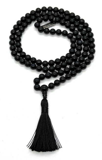 Black Tourmaline Mala Necklace | 108 Beads | VESTA Collection by AYK
