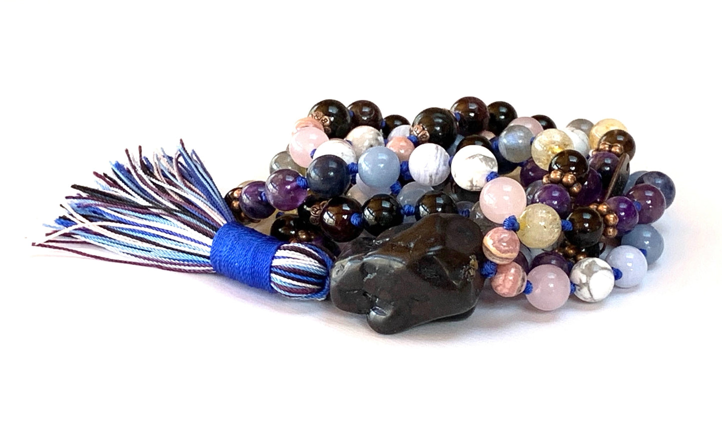 Empath Support & Protection Mala Necklace | Hand-Knotted 108 Beads | VESTA Collection
