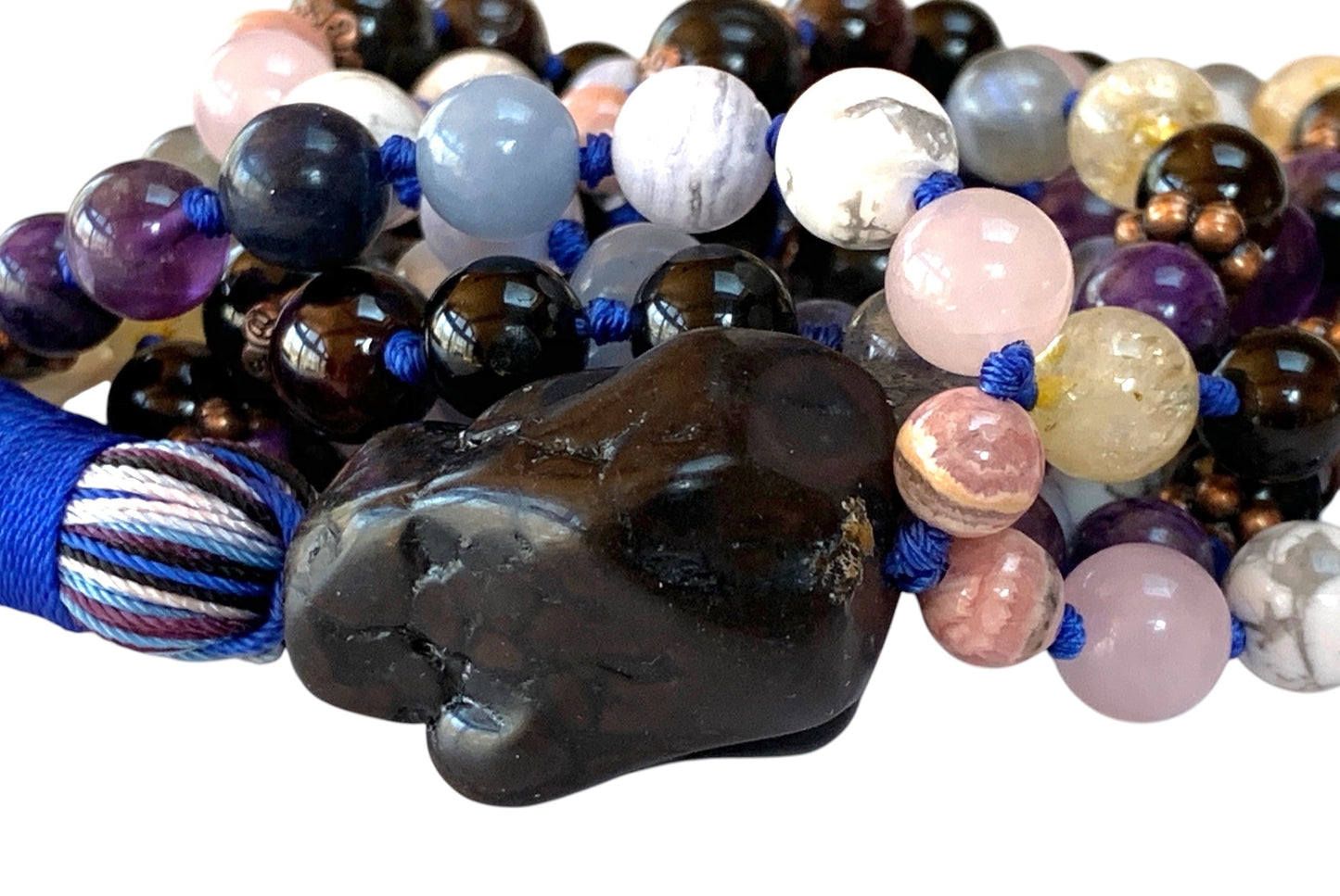 Empath Support & Protection Mala Necklace | Hand-Knotted 108 Beads | VESTA Collection