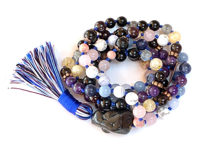 Empath Support & Protection Mala Necklace | Hand-Knotted 108 Beads | VESTA Collection