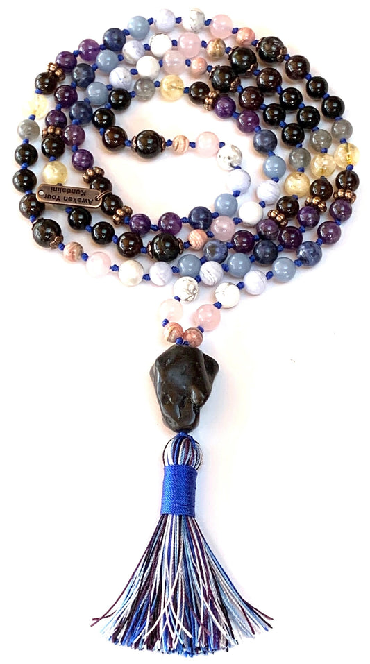 Empath Support & Protection Mala Necklace | Hand-Knotted 108 Beads | VESTA Collection