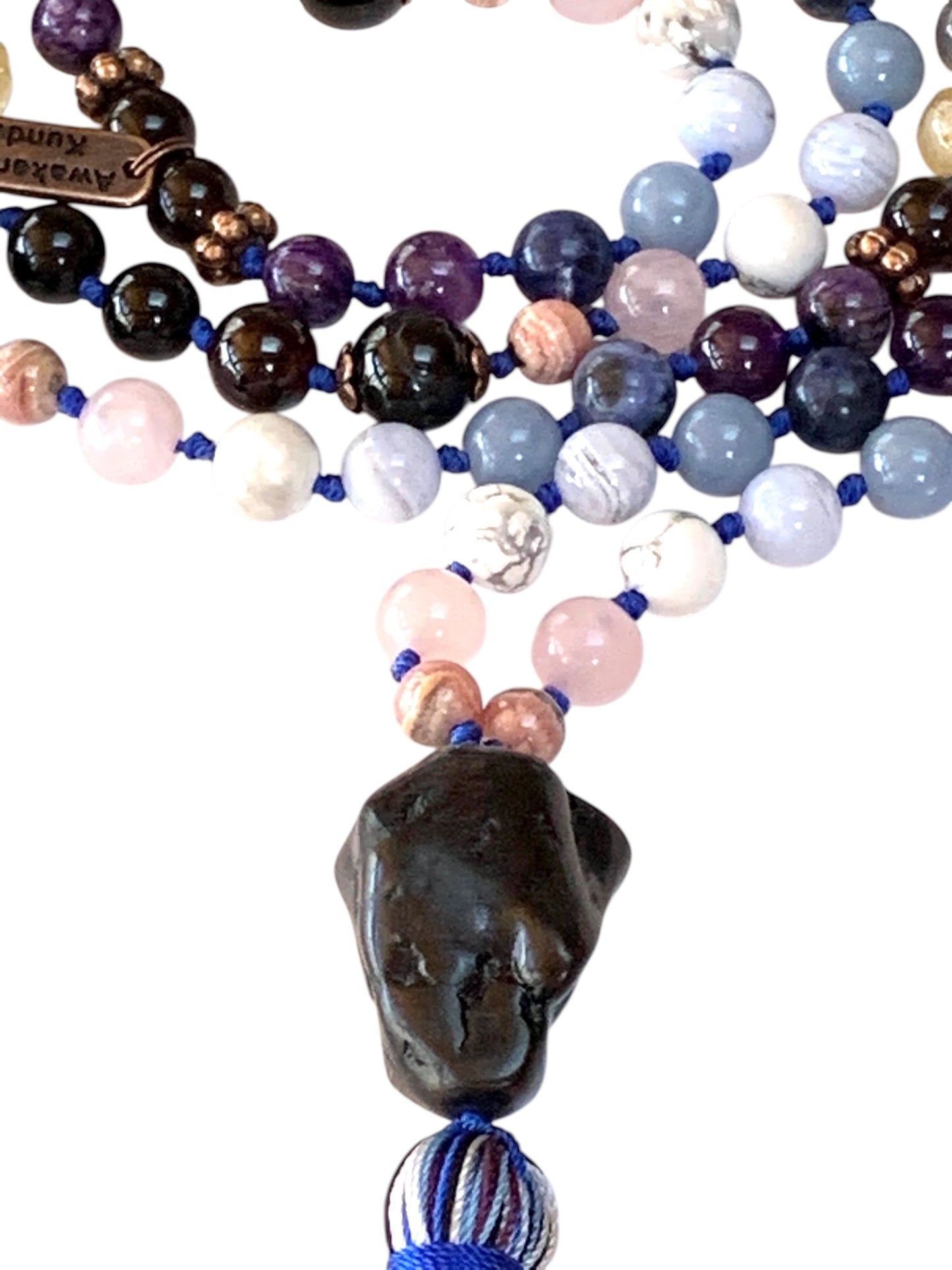Empath Support & Protection Mala Necklace | Hand-Knotted 108 Beads | VESTA Collection