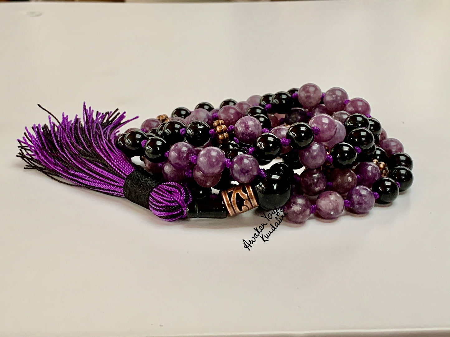 Black Tourmaline Mala Necklace | 108 Beads | VESTA Collection by AYK