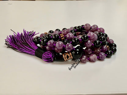 Black Tourmaline Mala Necklace | 108 Beads | VESTA Collection by AYK