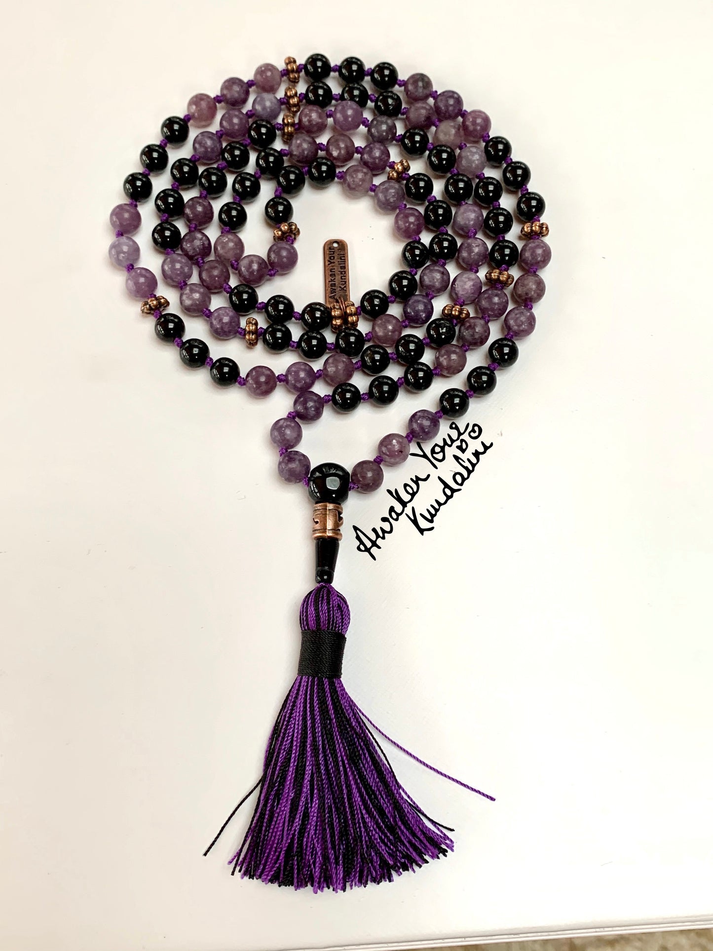 Black Tourmaline Mala Necklace | 108 Beads | VESTA Collection by AYK