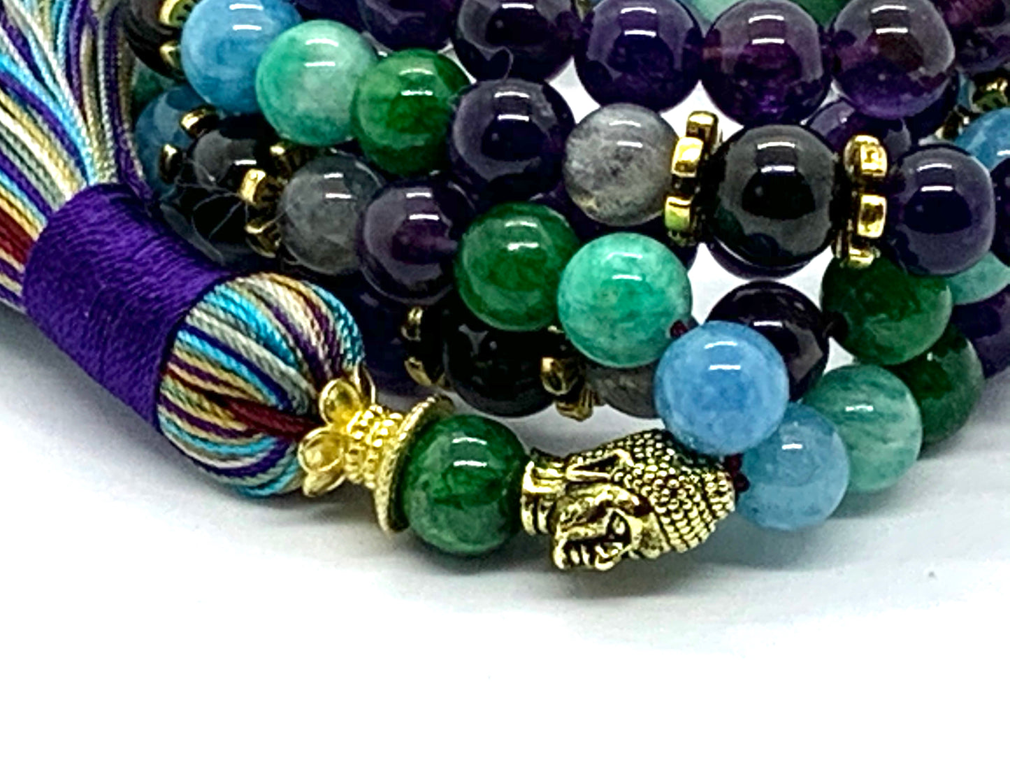 Ultimate Aquarius Zodiac Mala Necklace | Hand-Knotted Beads | ASTRA Collection