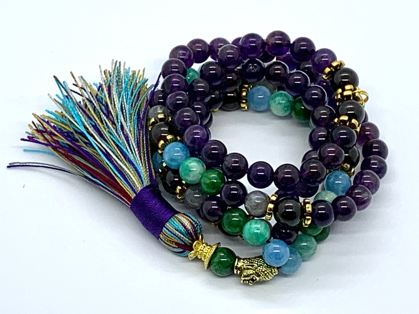 Ultimate Aquarius Zodiac Mala Necklace | Hand-Knotted Beads | ASTRA Collection