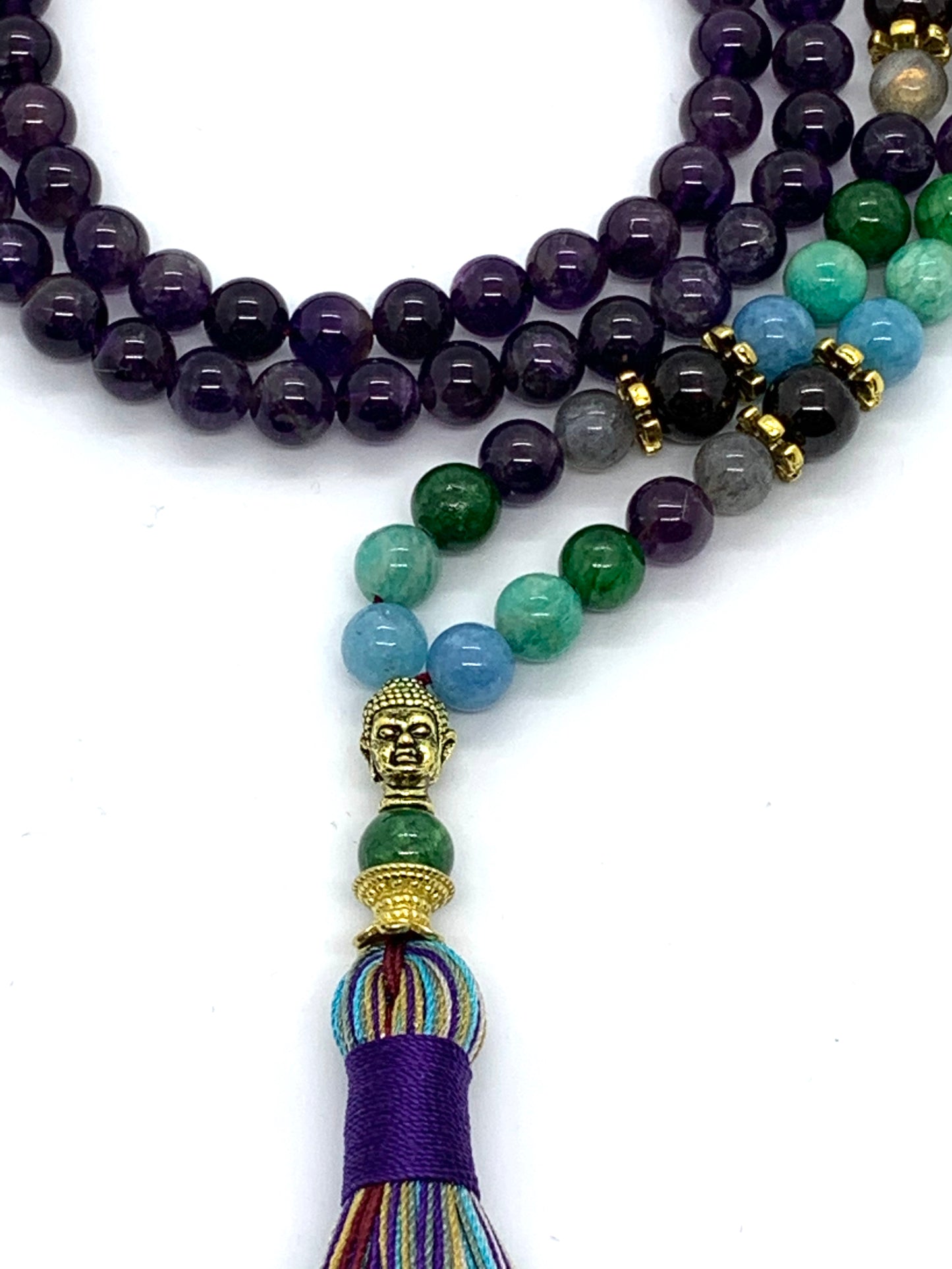 Ultimate Aquarius Zodiac Mala Necklace | Hand-Knotted Beads | ASTRA Collection
