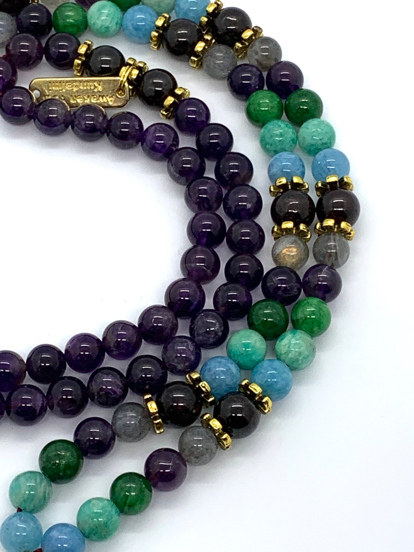 Ultimate Aquarius Zodiac Mala Necklace | Hand-Knotted Beads | ASTRA Collection