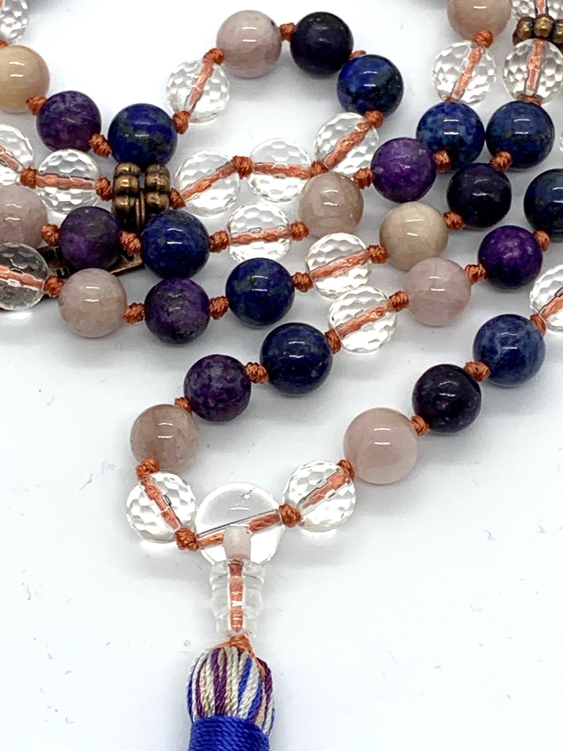 Complete view of 108 bead Celestial Vision Mala for intuition enhancement and spiritual vision