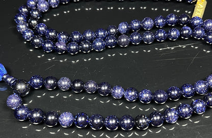 Blue Goldstone Midnight Gemstone Mala Necklace | TARA Collection by AYK