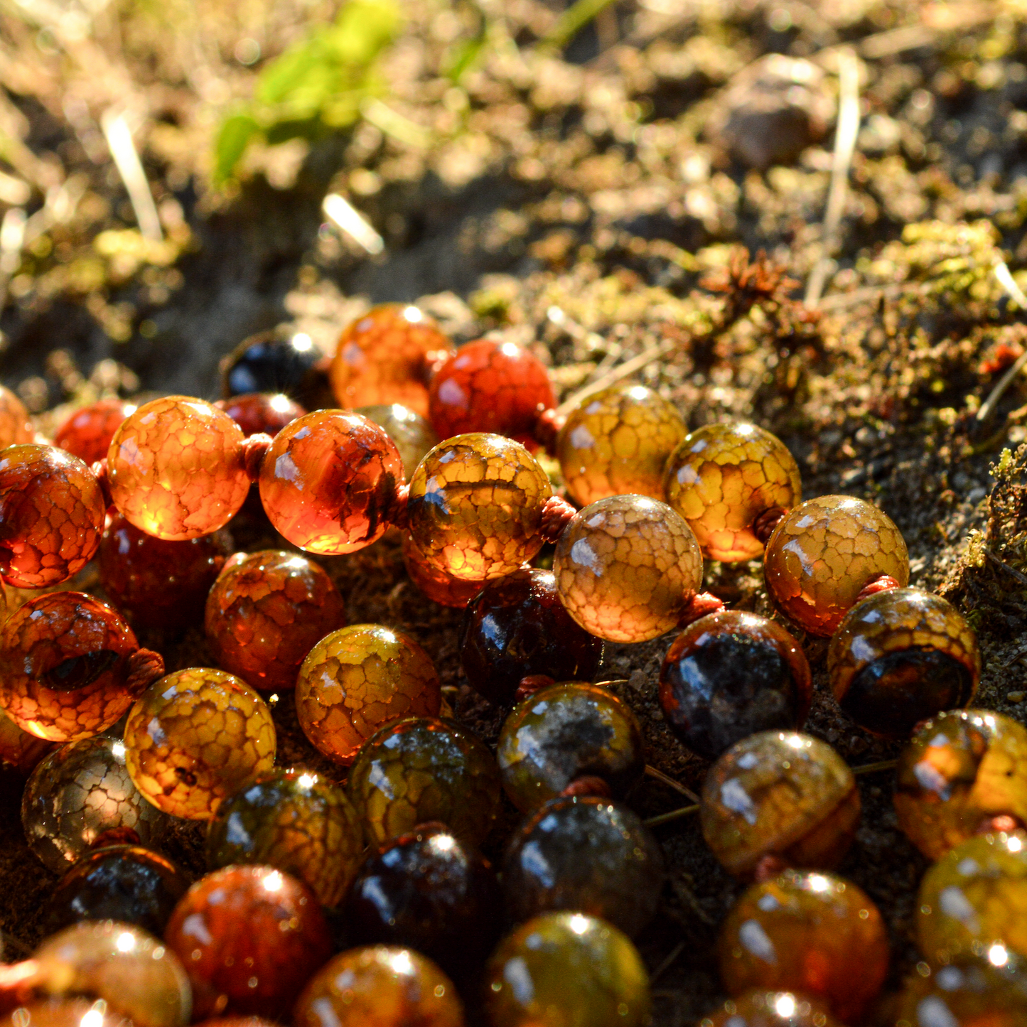 Coffee Dragon Vein Agate Mala Necklace | FALL Collection