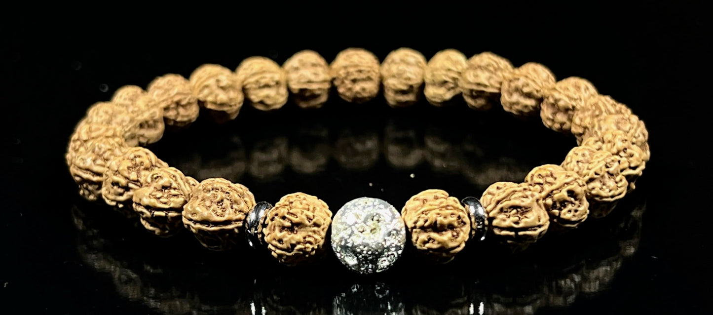 Lava Rock  & Rudraksha Bracelet  | Throat & Root Chakra Healing | Taurus & Libra