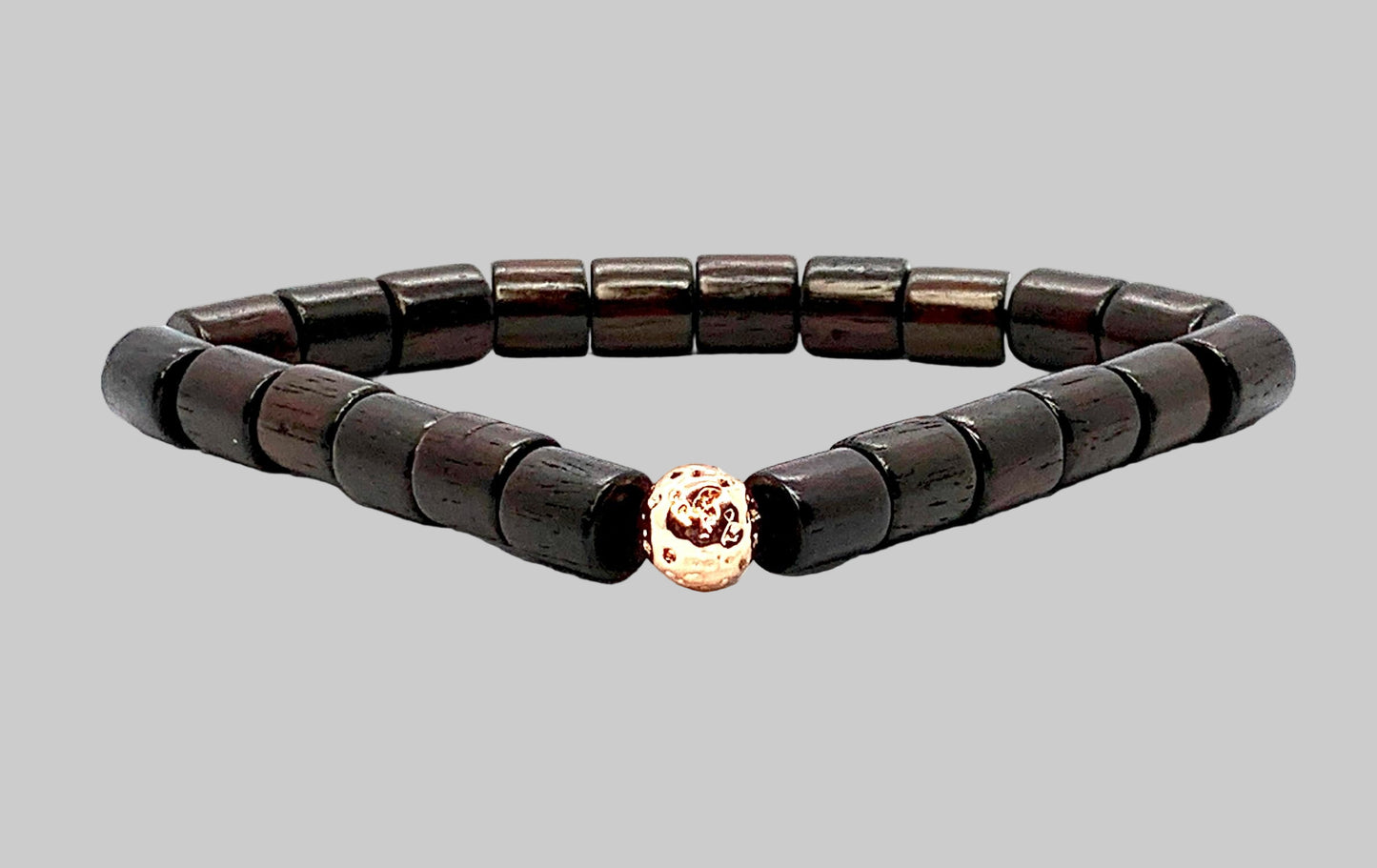 Rosewood & Rose Gold Bead Bracelet | ARANYA Collection