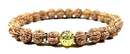 Lava Rock  & Rudraksha Bracelet  | Throat & Root Chakra Healing | Taurus & Libra