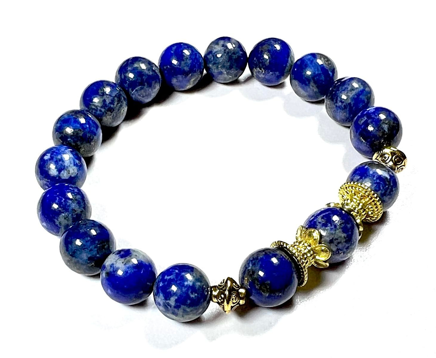 Lapis Lazuli Stretch Bracelet | 10mm Beads | SATYA Collection
