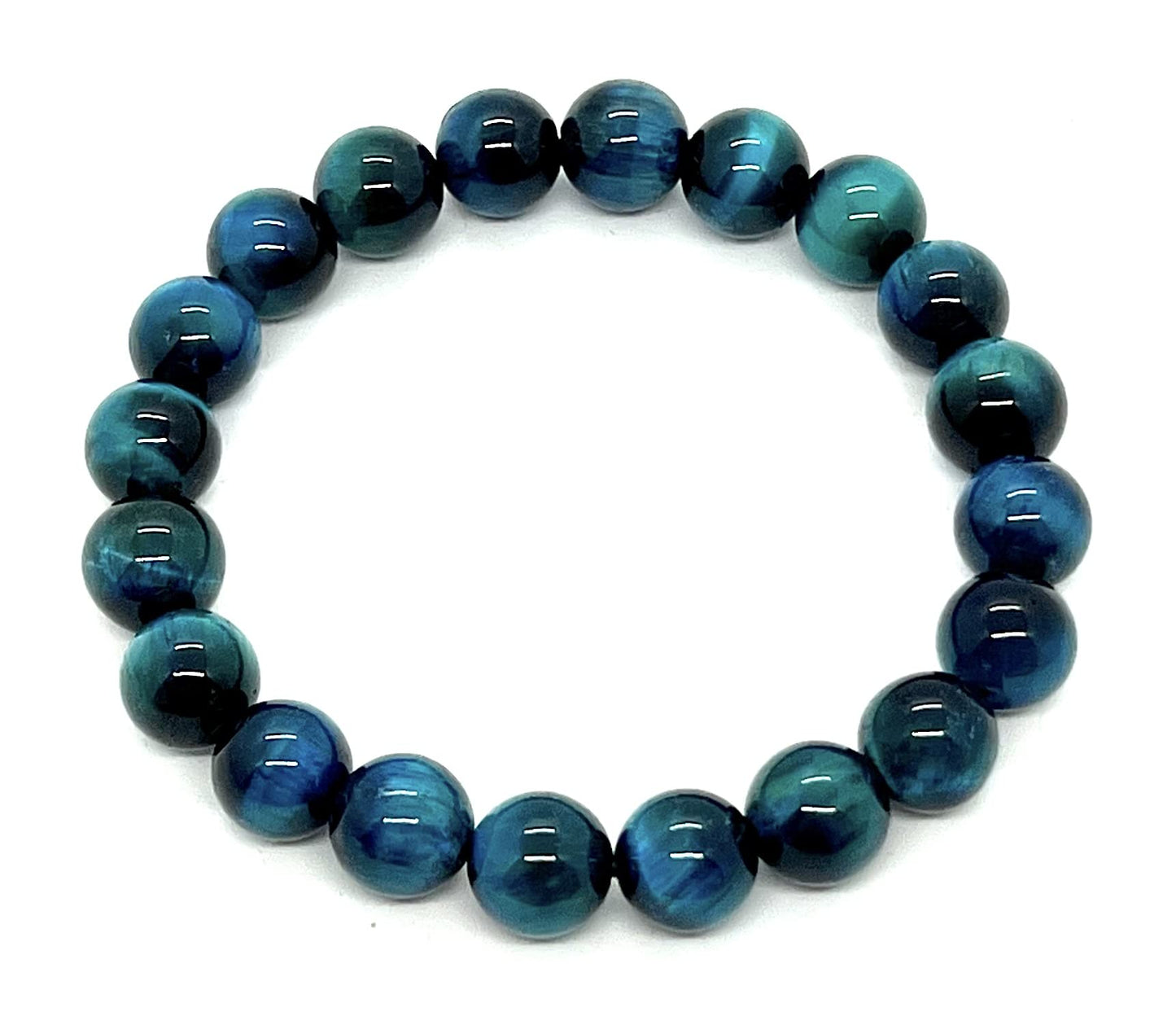 Tiger's Eye Stretch Bracelet, 10mm Beads, Sagittarius Birthstone, Throat Chakra Healing, 7.5 Inch Wrist Size, Crystal for Jupiter Rertrograde