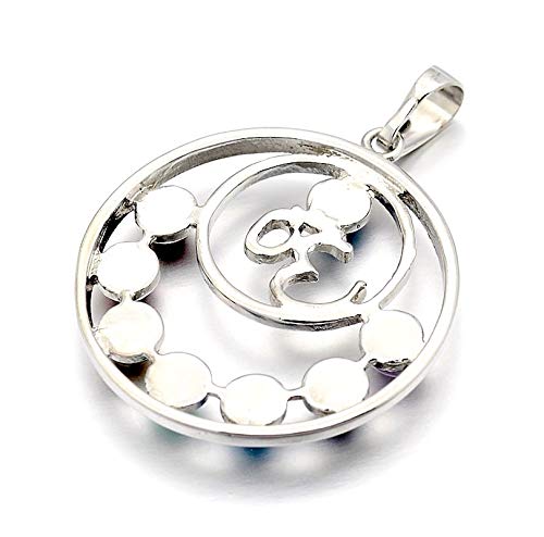 AWAKEN YOUR KUNDALINI 7 Seven Chakra Gemstone Pendant, Zinc Alloy, 1.5" Inch, Zodiac & Chakra Jewelry
