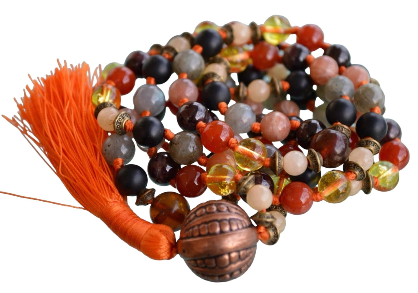 Ultimate Leo Zodiac Mala Necklace | 108 Hand-Knotted Beads | ASTRA Collection