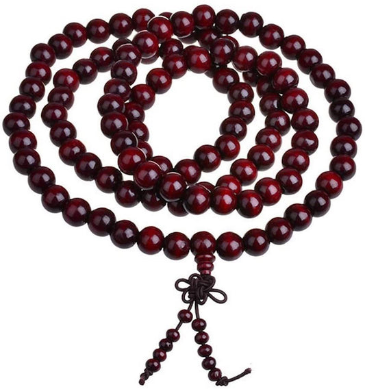 Rosewood Wrap Mala Necklace | 12mm Beads | ARANYA Collection