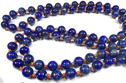 Lapis Lazuli Mala Necklace, 6mm 108 Beads, December Birthstone, Sagittarius Gemstone, Throat Chakra, Unleash Your Inner Wisdom