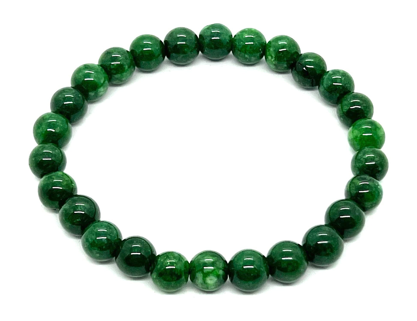 Green Jade Stretch Bracelet | Birthstone for March | Pisces & Aries Sun Sign | Heart Chakra