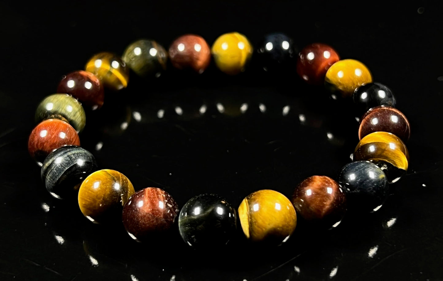 Tiger's Eye Stretch Bracelet – 10mm Mala Beads – Natural & Ethically Sourced – Solar Plexus Chakra & Birthstone Jewelry