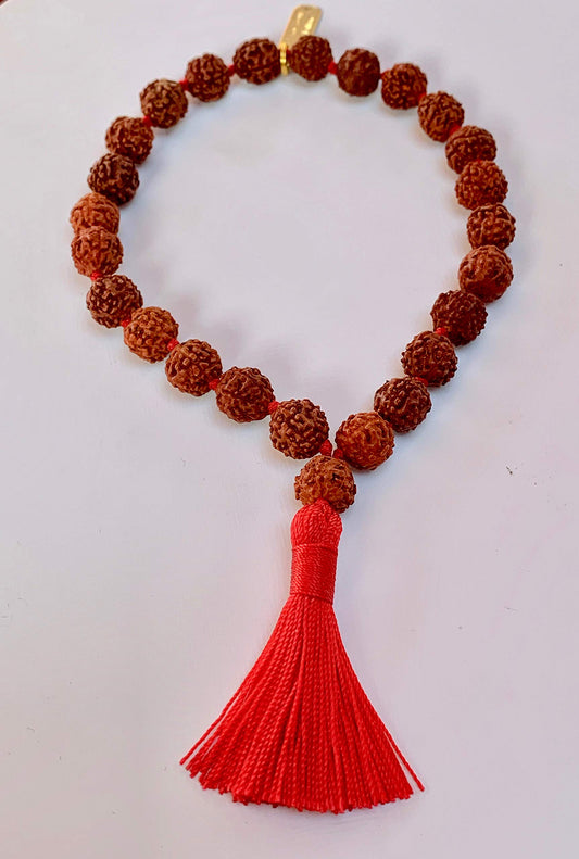 Awaken Your Kundalini Pocket Mala Beads, 27+1 Quarter Mala Beads, Mini Mala, Hanging Mala, Car Hanging (Rudraksha Quarter Mala)