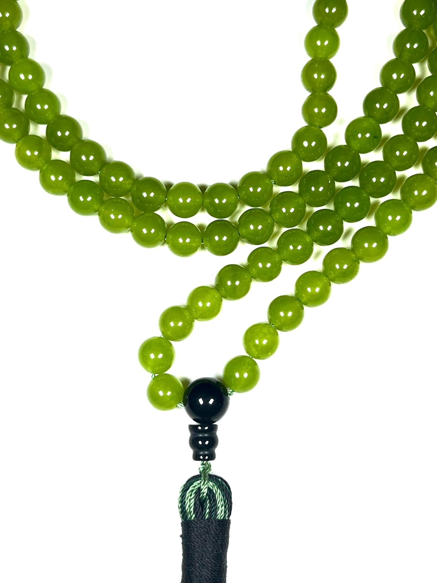 Handmade Agate Mala Beads Necklace with Black Onyx Guru Bead – 108 Beads – 8mm – Multicolor Options – Chakra Balancing & Zodiac Birthstone – Meditation Jewelry