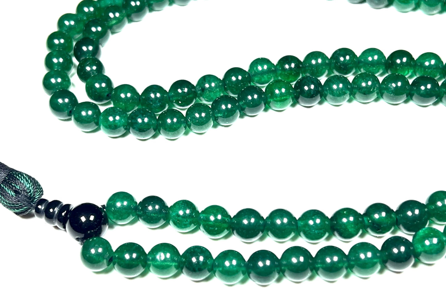 Handmade Agate Mala Beads Necklace with Black Onyx Guru Bead – 108 Beads – 8mm – Multicolor Options – Chakra Balancing & Zodiac Birthstone – Meditation Jewelry