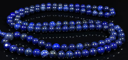 Crystal Mala Beads Necklace Reiki Healing Gem Stones Blessed & Energized Handmade 108 Buddhist Prayer Beads Buddha Beaded Necklaces Yoga Meditation Jewelry - w/ Velvet Pouch ( Lapis Lazuli, 8 mm )