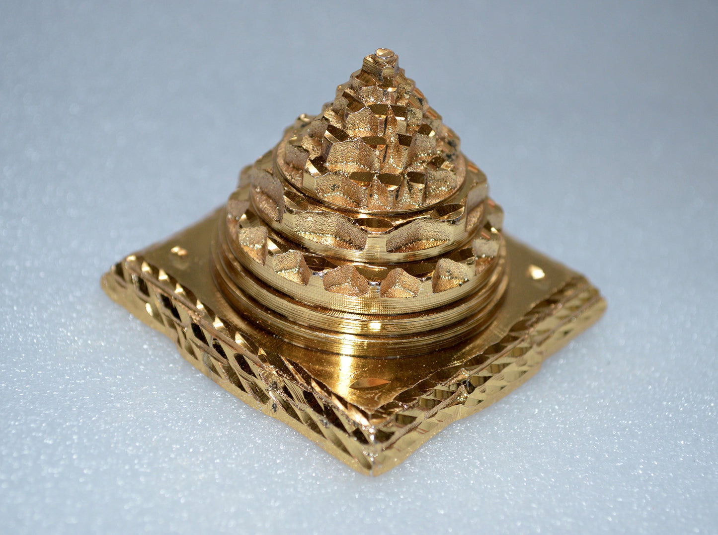AWAKEN YOUR KUNDALINI Sri Shree Meru Yantra 3D Brass Maha Meru Energized Diwali Puja - Spiritual Powers Correcting imbalances Overcome Fears Prosperity Approx. 2" Inches