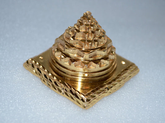 AWAKEN YOUR KUNDALINI Sri Shree Meru Yantra 3D Brass Maha Meru Energized Diwali Puja - Spiritual Powers Correcting imbalances Overcome Fears Prosperity Approx. 2" Inches