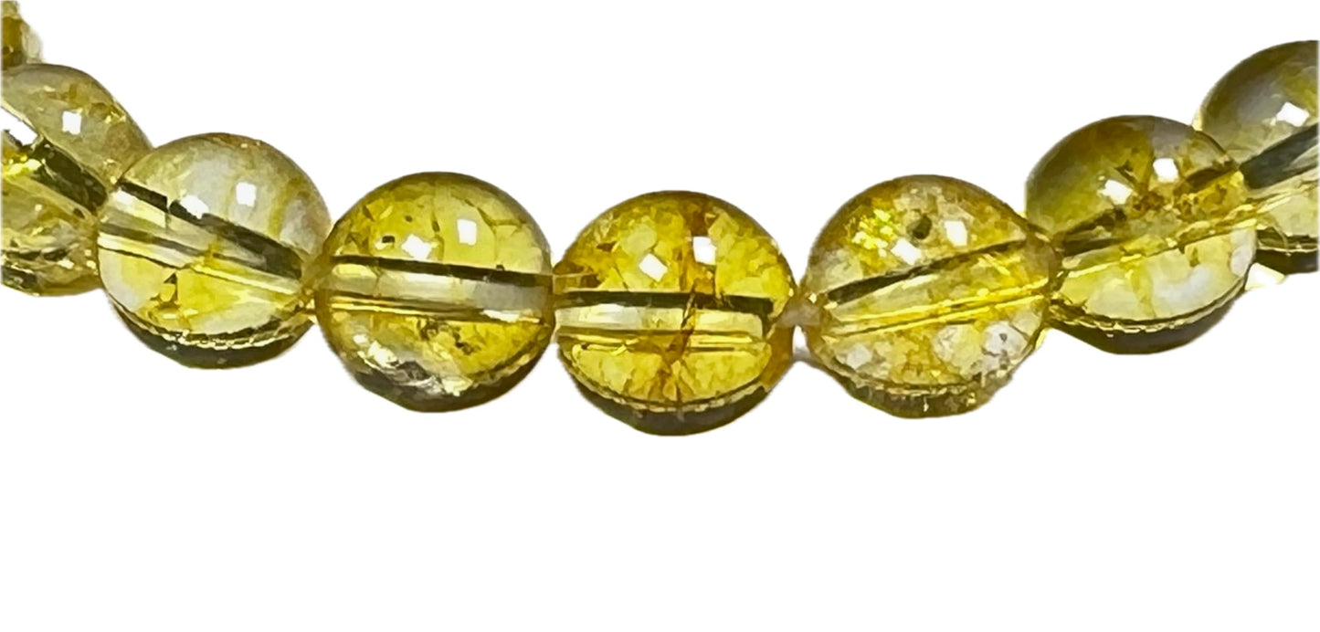 Citrine Stretch Bracelet, AAA Grade 8mm Beads, Wrist Size 7.5 Inches, Solar Plexus Chakra, Aries & Libra Birthstone Bracelet