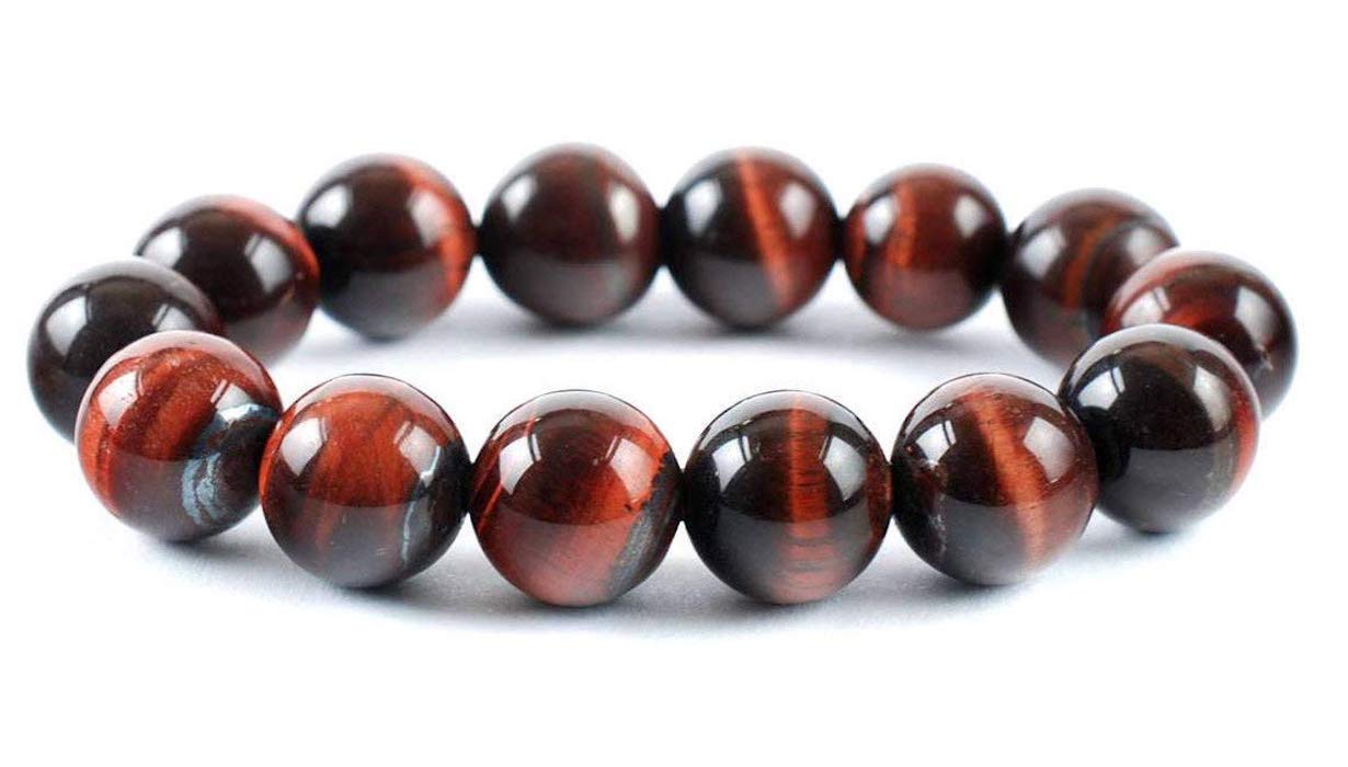 AWAKEN YOUR KUNDALINI Red Tiger's Eye Stretch Bracelet, 10mm Beads, Gemini Birthstone, Root Chakra