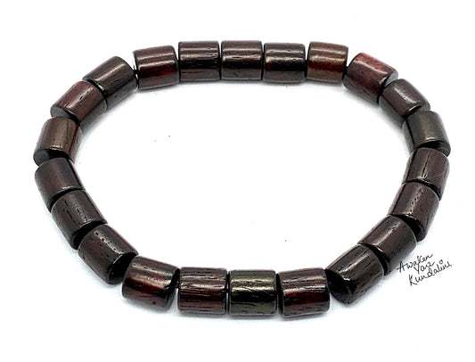 Cylindrical Rosewood Beaded Bracelet | ARANYA Collection