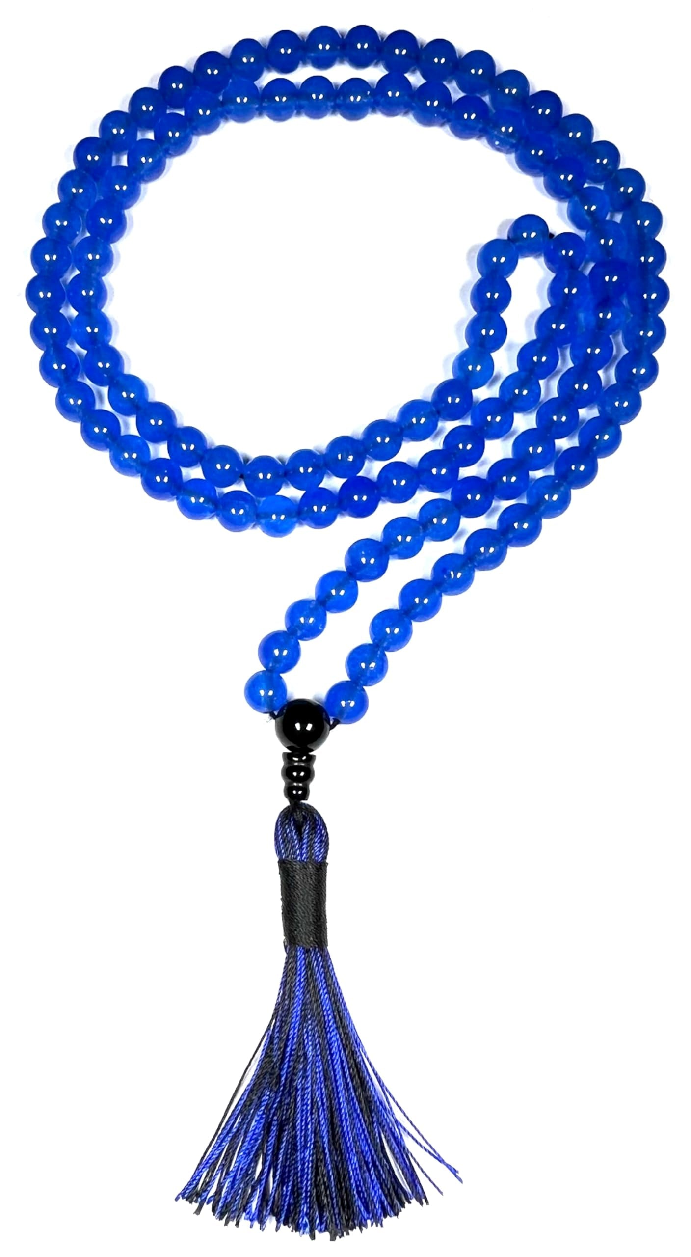 Handmade Agate Mala Beads Necklace with Black Onyx Guru Bead – 108 Beads – 8mm – Multicolor Options – Chakra Balancing & Zodiac Birthstone – Meditation Jewelry