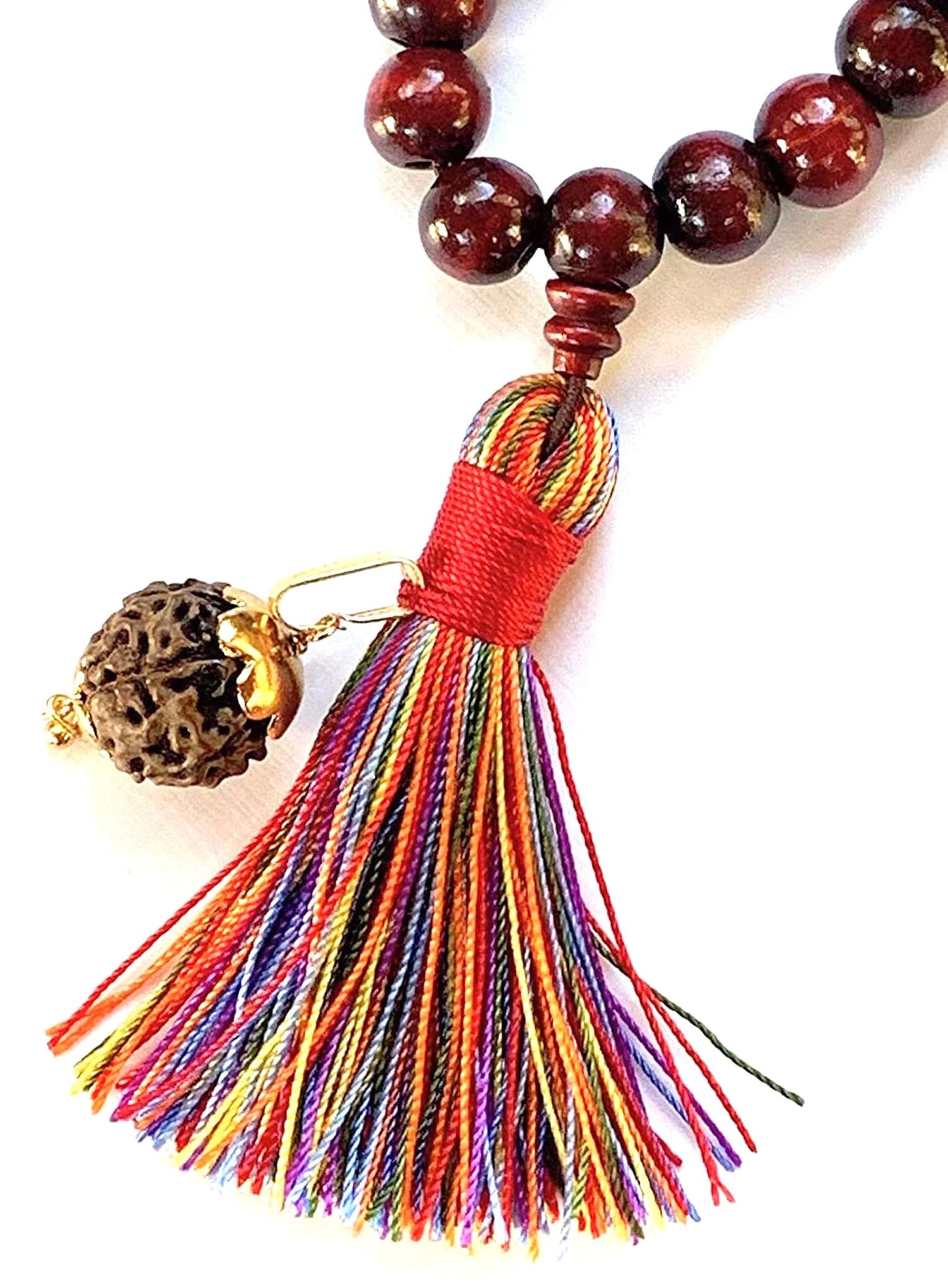 Rosewood Mala Beads Necklace with Rudraksha | ARANYA Collection