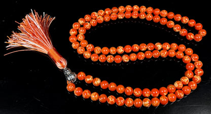 Sea Sediment Jasper Mala Beads Necklace