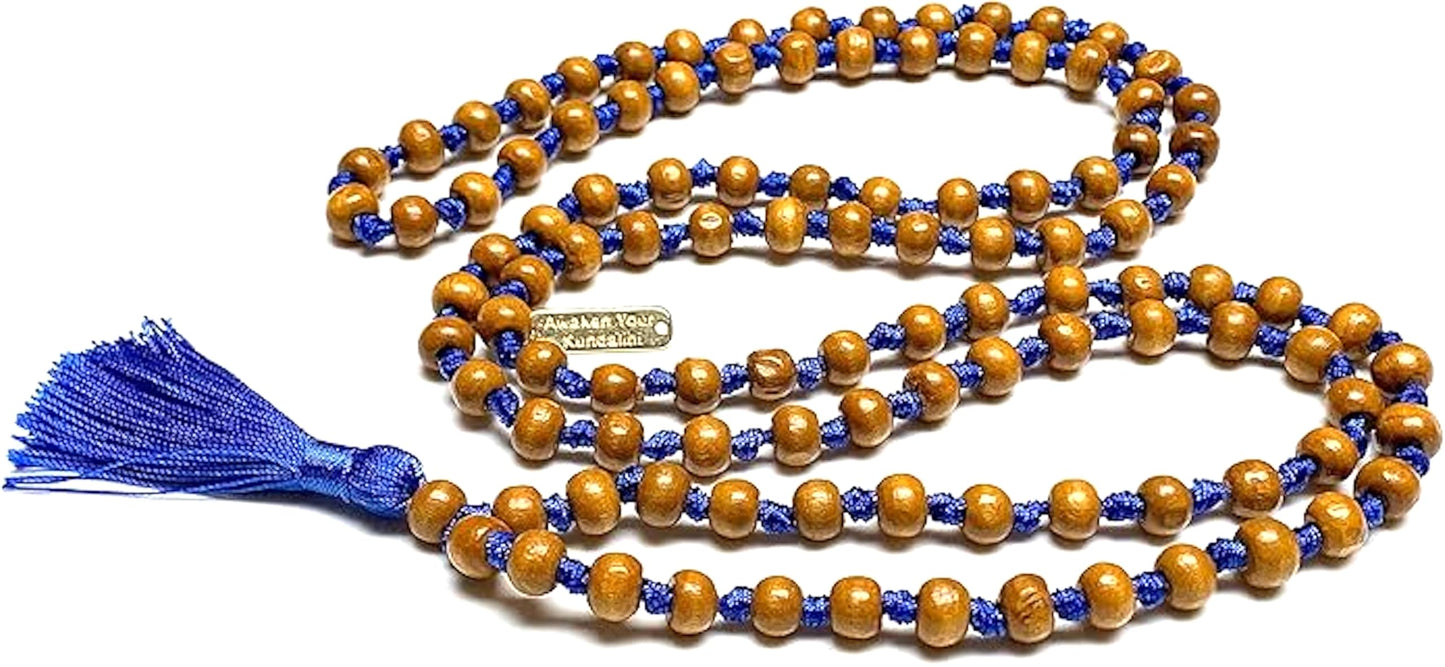Hand-Knotted Tulsi Mala Beads Necklace – 8mm 108 Buddhist Prayer Beads – Multicolor Options – Chakra Balancing & Zodiac Birthstones – Meditation Jewelry