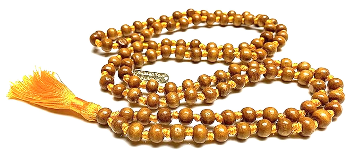 Hand-Knotted Tulsi Mala Beads Necklace – 8mm 108 Buddhist Prayer Beads – Multicolor Options – Chakra Balancing & Zodiac Birthstones – Meditation Jewelry