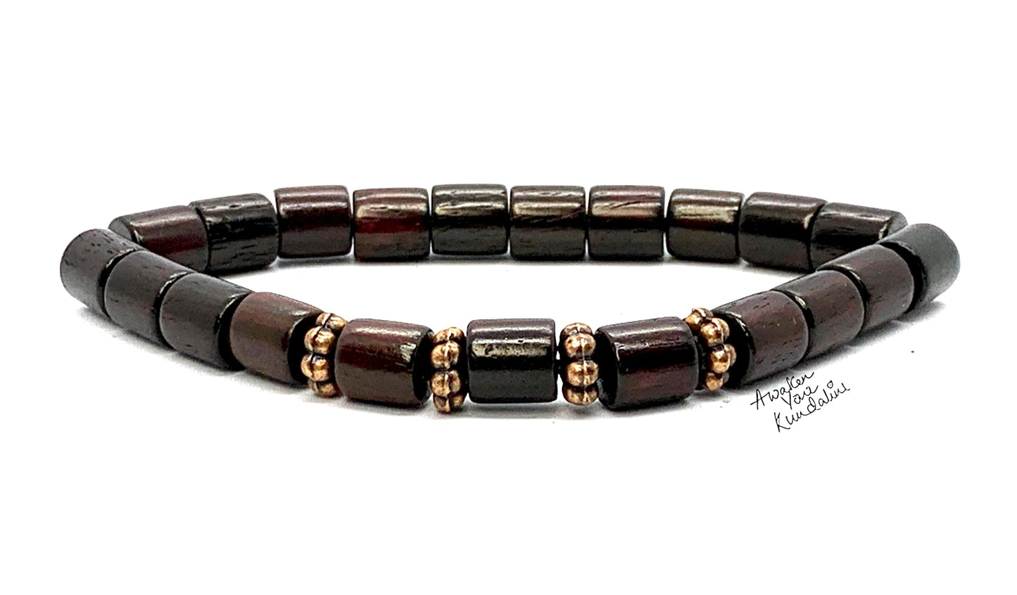 Rosewood Bracelet with Copper Accents | ARANYA Collection