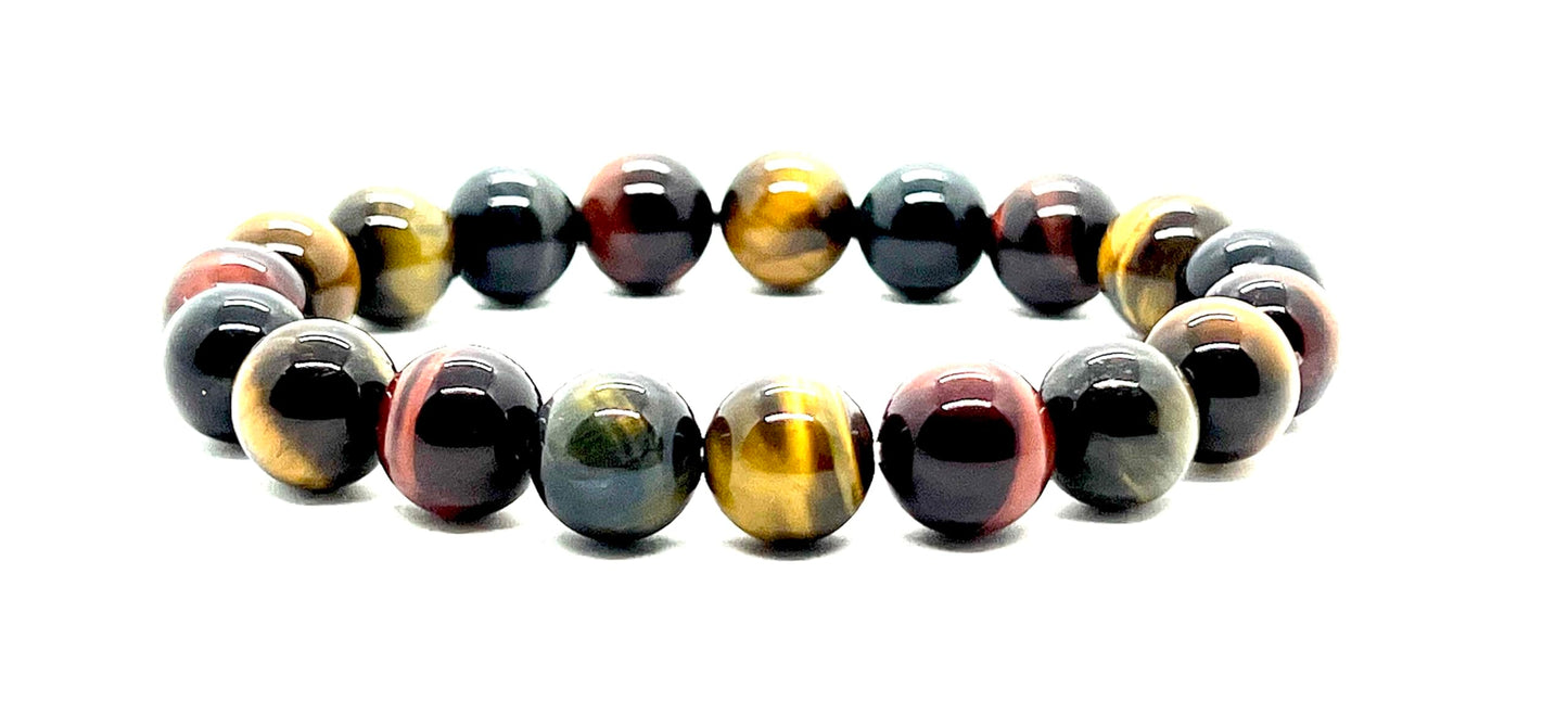 Tiger's Eye Stretch Bracelet – 10mm Mala Beads – Natural & Ethically Sourced – Solar Plexus Chakra & Birthstone Jewelry