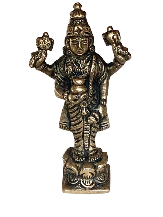 Lord Dhanvantari, God of Medicine, Divine Physician Healer, Dhanvantri Murti Statue, Religious Gift, Spiritual Gift, Diwali Gift, For Office Desk, Pooja Ghar, Alter - Approx. 3.5 Inches