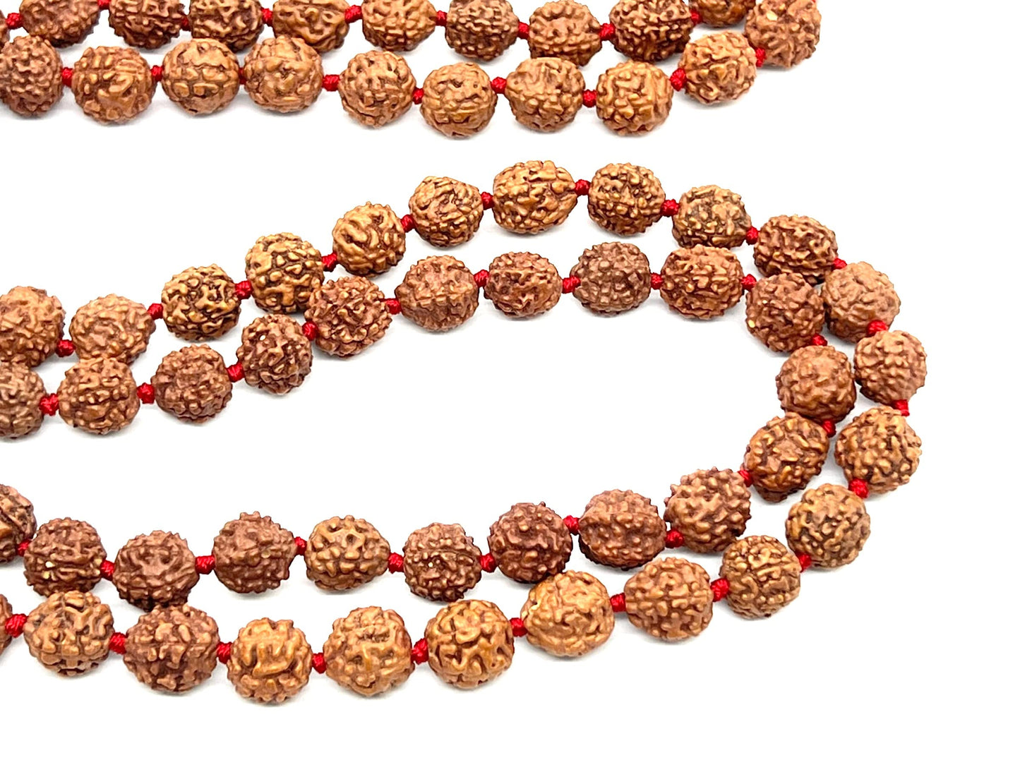Hand-Knotted 5 Mukhi Rudraksha Mala Necklace (10mm 108 Beads) - Universal Sun Sign, Chakra Balance & Harmony