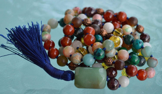 Ultimate Virgo Zodiac Mala Necklace | 108 Hand-Knotted Beads | ASTRA Collection