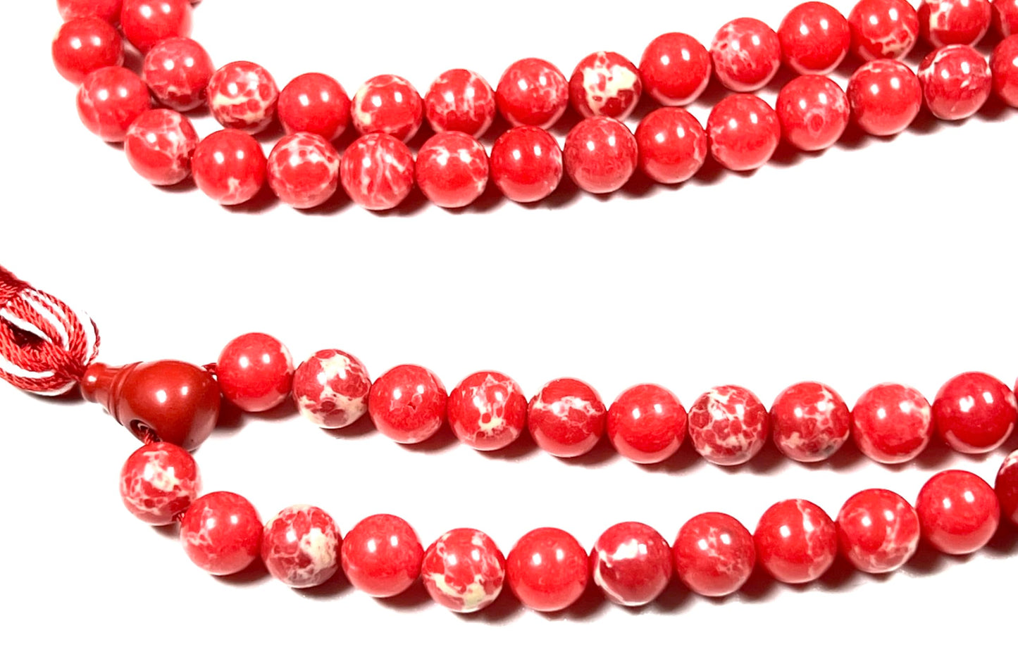 Sea Sediment Jasper Mala Beads Necklace