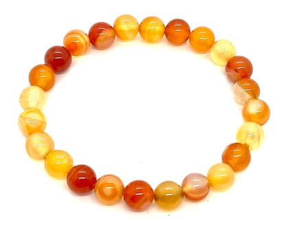 Natural Carnelian Stretch Bracelet – Sacral Chakra Healing for Confidence, Sensuality & Creative Flow | VESTA Collection