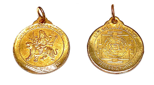 Navdurga Navadurga Durga Yantra Kavach Pendant - Astadhatu - Root & Solar Plexus Chakra Association - Powerful Yantra Pendant
